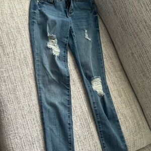 Sofia by Sofia Vergara Ripped Blue Skinny Jeans